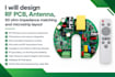 design rf pcb, antenna, 50 ohm impedance matching and microstrip layout