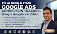 set up google analytics 4 ga4, GTM and conversion tracking