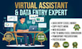 be your virtual assistant for data entry, copy paste work