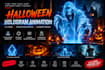 create spooky halloween hologram animation vj loops