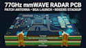 design 77ghz mmwave radar pcb, patch antenna, bga launch and rogers stackup