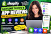 write genuine shopify app reviews, shopify app installation,