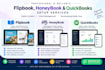 provide flipbook, honeybook and quickbooks setup services