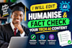 edit humanise and fact check your tech ai content