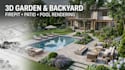 create 3d garden design firepit backyard visualization patio and pool rendering