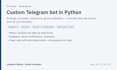 develop a custom telegram bot in python