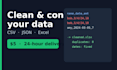 clean and convert your CSV, json or excel data