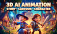 create 3d ai animation, cartoon storytelling and animated