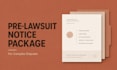 prepare a comprehensive pre lawsuit notice package for complex disputes