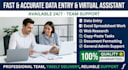 do fast data entry, excel typing, and virtual assistant tasks 24 7