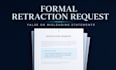 draft a formal retraction request for false or misleading statements