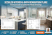create detailed kitchen and bathroom renovation