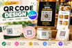design custom qr code menu, labels, stickers and cards