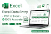 do accurate excel data entry, pdf to excel, typing and copy paste work