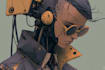 make a gundam, transformer, robot, armor, macha art style