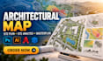 create architectural map, site plan, masterplan, site analysis, diagrams