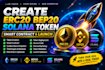 create erc20 bep20 solana token, smart contract and launch