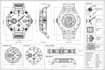 create detailed technical drawing of your watch design