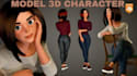 create stylized low poly 3d characters with rigging for games and animation