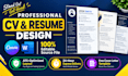 design a modern professional resume CV in canva