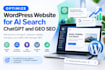 optimize wordpress website for ai search chatgpt and GEO SEO