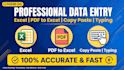 do fast data entry, excel work, pdf to word and typing work