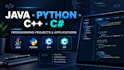 code java python cpp and c sharp programming projects and applications