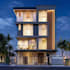 create a modern house facade exterior design and realistic 3d render