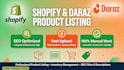 setup shopify store, product listing and daraz listing expert
