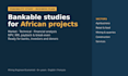 write a bankable feasibility study and business plan