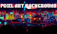 create custom pixel art background, game environment, and landscape illustration