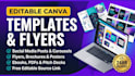 do canva pro graphic design, editable canva templates and flyers