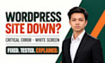 fix your wordpress critical error, white screen or plugin conflict fast