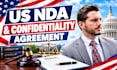 draft a professional US nda and confidentiality agreement