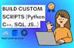script a python, sql, cpp or js script for automation or dev