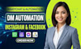 set up manychat instagram and facebook dm automation