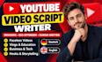 research and write engaging youtube video scripts with strong hooks