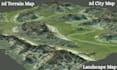 create 3d terrain maps, 3d city maps, landscape relief maps and 3d environments