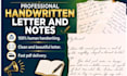 write beautiful cursive handwriting letter and notes
