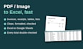 convert PDF or image data to excel or google sheets