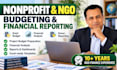 prepare ngo budgets, grant reports and financial analysis