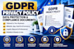 create gdpr privacy policy, data protection and compliance documents