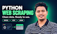 do python web scraping and data extraction to excel csv or json