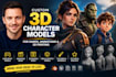 create custom 3d character models for games, animation, and 3d printing