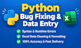 debug python scripts and do professional excel data entry
