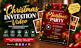 create a christmas holiday party invitation video