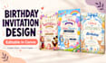 design editable birthday invitation cards in canva