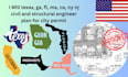 Texas, ga, fl, ma, ca, ny nj civil and structural engineer plan for ...