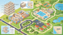 design a hotel map, vacation map, property map, site map, and location map