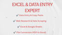 do excel data entry, copy paste and web research